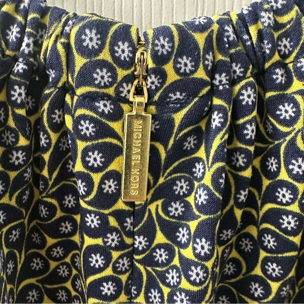 Michael Kors Chain Strap Midi Dress M – Y2K Resortwear Glam Floral - Picture 7 of 11